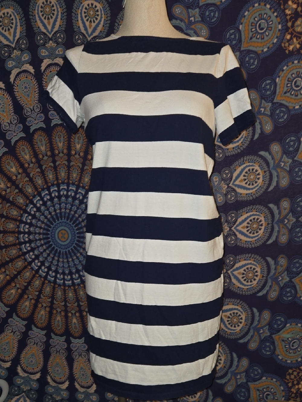 crown & ivy Navy and White Striped Dress